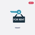 Two color tenant vector icon from real estate concept. isolated blue tenant vector sign symbol can be use for web, mobile and logo