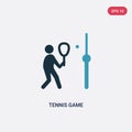 Two color tennis game vector icon from sports concept. isolated blue tennis game vector sign symbol can be use for web, mobile and