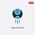 Two color tennis sport ball vector icon from sports concept. isolated blue tennis sport ball vector sign symbol can be use for web