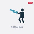 Two color the texas chain saw massacre vector icon from people concept. isolated blue the texas chain saw massacre vector sign