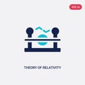 Two color theory of relativity vector icon from education concept. isolated blue theory of relativity vector sign symbol can be Royalty Free Stock Photo