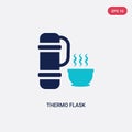 Two color thermo flask vector icon from food concept. isolated blue thermo flask vector sign symbol can be use for web, mobile and Royalty Free Stock Photo