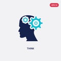 Two color think vector icon from brain process concept. isolated blue think vector sign symbol can be use for web, mobile and logo