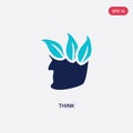 Two color think vector icon from ecology and environment concept. isolated blue think vector sign symbol can be use for web,