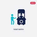 Two color ticket booth vector icon from entertainment concept. isolated blue ticket booth vector sign symbol can be use for web, Royalty Free Stock Photo