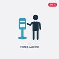 Two color ticket machine vector icon from people concept. isolated blue ticket machine vector sign symbol can be use for web, Royalty Free Stock Photo