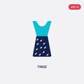 Two color tinge vector icon from fashion concept. isolated blue tinge vector sign symbol can be use for web, mobile and logo. eps