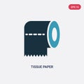 Two color tissue paper vector icon from medical concept. isolated blue tissue paper vector sign symbol can be use for web, mobile Royalty Free Stock Photo