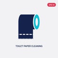 Two color toilet paper cleaning vector icon from cleaning concept. isolated blue toilet paper cleaning vector sign symbol can be Royalty Free Stock Photo