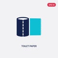 Two color toilet paper vector icon from cleaning concept. isolated blue toilet paper vector sign symbol can be use for web, mobile Royalty Free Stock Photo