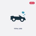 Two color total loss vector icon from insurance concept. isolated blue total loss vector sign symbol can be use for web, mobile