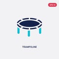 Two color trampoline vector icon from gym and fitness concept. isolated blue trampoline vector sign symbol can be use for web,