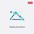 Two color triangulam australe vector icon from astronomy concept. isolated blue triangulam australe vector sign symbol can be use