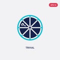 Two color trivial vector icon from gaming concept. isolated blue trivial vector sign symbol can be use for web, mobile and logo.