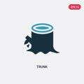 Two color trunk vector icon from nature concept. isolated blue trunk vector sign symbol can be use for web, mobile and logo. eps