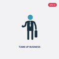 Two color tumb up business man vector icon from people concept. isolated blue tumb up business man vector sign symbol can be use