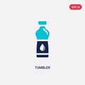 Two color tumbler vector icon from football concept. isolated blue tumbler vector sign symbol can be use for web, mobile and logo