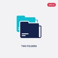 Two color two folders vector icon from business concept. isolated blue two folders vector sign symbol can be use for web, mobile