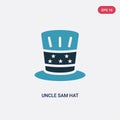 Two color uncle sam hat vector icon from political concept. isolated blue uncle sam hat vector sign symbol can be use for web,