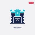 Two color university vector icon from education concept. isolated blue university vector sign symbol can be use for web, mobile Royalty Free Stock Photo