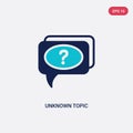 Two color unknown topic vector icon from education concept. isolated blue unknown topic vector sign symbol can be use for web, Royalty Free Stock Photo