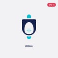 Two color urinal vector icon from hygiene concept. isolated blue urinal vector sign symbol can be use for web, mobile and logo.