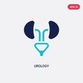 Two color urology vector icon from health and medical concept. isolated blue urology vector sign symbol can be use for web, mobile