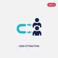 Two color user attraction vector icon from general concept. isolated blue user attraction vector sign symbol can be use for web, Royalty Free Stock Photo