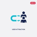 Two color user attraction vector icon from general concept. isolated blue user attraction vector sign symbol can be use for web,