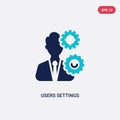 Two color users settings vector icon from education concept. isolated blue users settings vector sign symbol can be use for web, Royalty Free Stock Photo