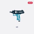 Two color uzi vector icon from security concept. isolated blue uzi vector sign symbol can be use for web, mobile and logo. eps 10