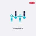 Two color value pointer vector icon from business concept. isolated blue value pointer vector sign symbol can be use for web, Royalty Free Stock Photo