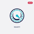 Two color velocity vector icon from big data concept. isolated blue velocity vector sign symbol can be use for web, mobile and