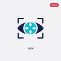 Two color view vector icon from big data concept. isolated blue view vector sign symbol can be use for web, mobile and logo. eps