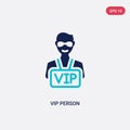 Two color vip person vector icon from cinema concept. isolated blue vip person vector sign symbol can be use for web, mobile and Royalty Free Stock Photo