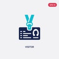 Two color visitor vector icon from blogger and influencer concept. isolated blue visitor vector sign symbol can be use for web,