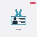 Two color visitor vector icon from strategy concept. isolated blue visitor vector sign symbol can be use for web, mobile and logo