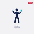 two color vitamin vector icon from activities concept. isolated blue vitamin vector sign symbol can be use for web, mobile and