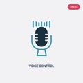 Two color voice control vector icon from smart house concept. isolated blue voice control vector sign symbol can be use for web,