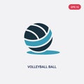 Two color volleyball ball vector icon from sports concept. isolated blue volleyball ball vector sign symbol can be use for web,