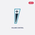 Two color volume control vector icon from multimedia concept. isolated blue volume control vector sign symbol can be use for web,