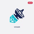 Two color voyager vector icon from astronomy concept. isolated blue voyager vector sign symbol can be use for web, mobile and logo