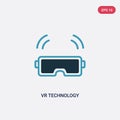 Two color vr technology vector icon from smart home concept. isolated blue vr technology vector sign symbol can be use for web, Royalty Free Stock Photo