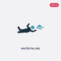 Two color waiter falling vector icon from sports concept. isolated blue waiter falling vector sign symbol can be use for web,