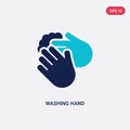Two color washing hand vector icon from cleaning concept. isolated blue washing hand vector sign symbol can be use for web, mobile Royalty Free Stock Photo