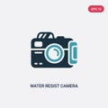 Two color water resist camera vector icon from nautical concept. isolated blue water resist camera vector sign symbol can be use