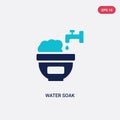 Two color water soak vector icon from cleaning concept. isolated blue water soak vector sign symbol can be use for web, mobile and