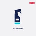 Two color water spray vector icon from beauty concept. isolated blue water spray vector sign symbol can be use for web, mobile and Royalty Free Stock Photo