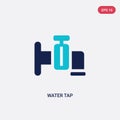 Two color water tap vector icon from ecology concept. isolated blue water tap vector sign symbol can be use for web, mobile and Royalty Free Stock Photo
