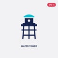 Two color water tower vector icon from agriculture farming concept. isolated blue water tower vector sign symbol can be use for Royalty Free Stock Photo